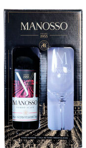 Kit Vinho Manosso Bordô Suave 750ml com 1 Taça Exclusiva