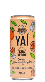 Chá Verde Yaí Laranja com Gengibre Zero Açúcar Lata 290ml