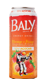 Energético Baly Morango e Pêssego Sem Açúcar Lata 473ml