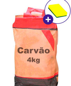 Carvão 4Kg - Combo Com Esponja Multiuso