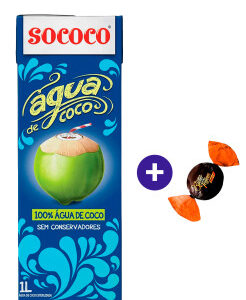 Combo Água de Coco Sococo Tetra Pak 1 L + Butter Toffees Intense Cacau 6g