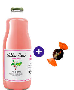 Combo Suco Integral Pink Lemonade Villa Piva 1L + Butter Toffees Intense Cacau 6g