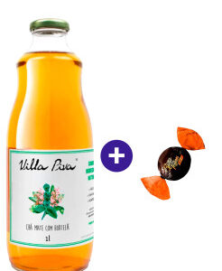 Combo Chá Mate com Maçã e Hortelã Villa Piva 1L + Butter Toffees Intense Cacau 6g