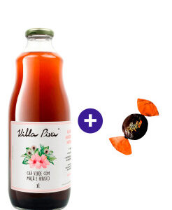 Combo Chá Verde com Maçã e Hibisco Villa Piva 1L + Butter Toffees Intense Cacau 6g