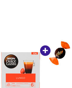 Combo Café em Cápsula Nescafé Dolce Gusto Lungo 70g com 10 Cápsulas + Butter Toffees Intense Cacau 6g