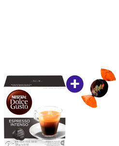 Combo Café em Cápsula Nescafé Dolce Gusto Espresso Intenso 128g com 16 Cápsulas + Butter Toffees Intense Cacau 6g