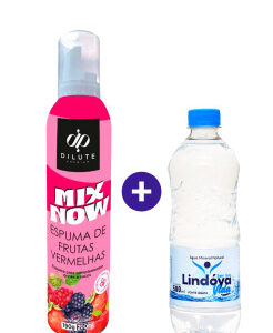 Combo Espuma Dilute Premium Mix Now de Frutas Vermelhas 200ml + Água Mineral Lindóya Sem Gás 500ml