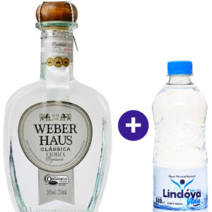 Combo Cachaça Weber Haus Prata Clássica 750ml + Água Mineral Lindóya Sem Gás 500ml