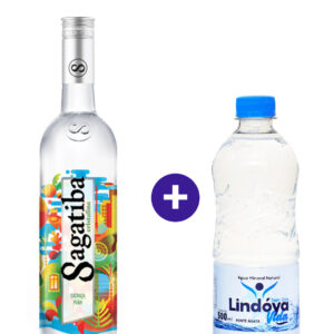 Combo Cachaça Sagatiba Cristalina 700ml + Água Mineral Lindóya Sem Gás 500ml