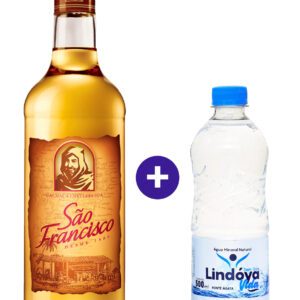 Combo Cachaça São Francisco 970ml + Água Mineral Lindóya Sem Gás 500ml
