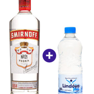 Combo Vodka Smirnoff 998ml + Agua Mineral Lindoya Sem Gas 500ml
