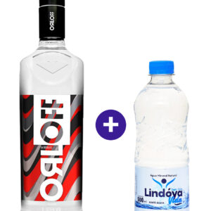 Combo Vodka Orloff 1L + Agua Mineral Lindoya Sem Gas 500ml