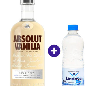 Combo Vodka Absolut Vanilia 750ml + Água Mineral Lindóya Sem Gás 500ml