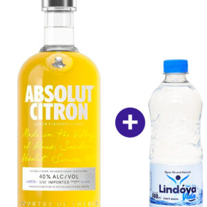 Combo Vodka Absolut Citron 750ml + Água Mineral Lindóya Sem Gás 500ml