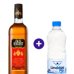Combo Whisky Old Eight 900ml + Agua Mineral Lindoya Sem Gas 500ml