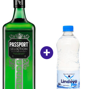 Combo Whisky Passport Selection 1L + Agua Mineral Lindoya Sem Gas 500ml