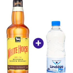 Combo Whisky White Horse 1L + Agua Mineral Lindoya Sem Gas 500ml
