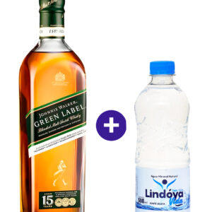 Combo Whisky Johnnie Walker Green Label 750ml + Agua Mineral Lindoya Sem Gas 500ml