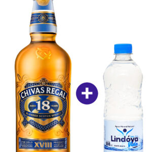 Combo Whisky Chivas Regal 18 anos Escoces 750ml + Agua Mineral Lindoya Sem Gas 500ml