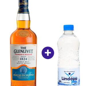 Combo Whisky The Glenlivet Founder's Reserve Single Malt Escoces 750ml + Agua Mineral Lindoya Sem Gas 500ml