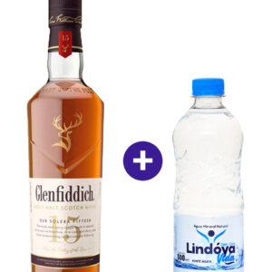 Combo Whisky Glenfiddich Solera 15 anos 750ml + Agua Mineral Lindoya Sem Gas 500ml