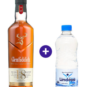 Combo Whisky Glenfiddich 18 anos 750ml + Agua Mineral Lindoya Sem Gas 500ml