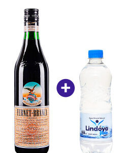 Combo Fernet Branca 750ml+ Água Mineral Lindóya Sem Gás 500ml