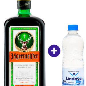 Combo Aperitivo Jagermeister 700ml + Agua Mineral Lindoya Sem Gas 500ml
