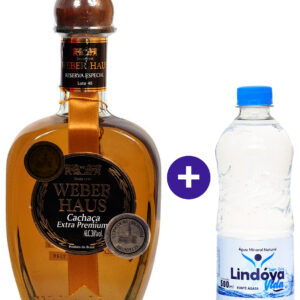 Combo Cachaça Weber Haus Ouro Reserva Especial 750ml + Água Mineral Lindóya Sem Gás 500ml