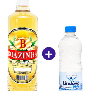 Combo Cachaça Boazinha Salinas 700ml + Água Mineral Lindóya Sem Gás 500ml