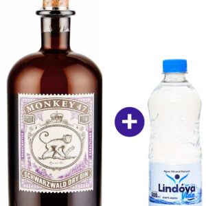 Combo Gin Monkey 47 500ml + Água Mineral Lindóya Sem Gás 500ml