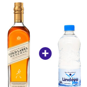 Combo Whisky Johnnie Walker Gold Label Reserve 750ml + Agua Mineral Lindoya Sem Gas 500ml