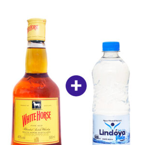Combo Whisky White Horse 500ml + Agua Mineral Lindoya Sem Gas 500ml