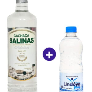 Combo Cachaça Salinas Cristalina 700ml + Água Mineral Lindóya Sem Gás 500ml
