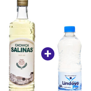 Combo Cachaça Salinas Bálsamo 700ml + Água Mineral Lindóya Sem Gás 500ml