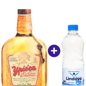 Combo Cachaça Ypióca Cinco Chaves 700ml + Água Mineral Lindóya Sem Gás 500ml