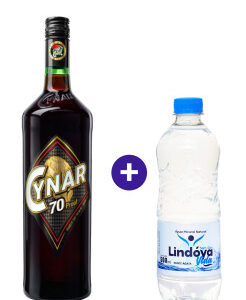 Combo Aperitivo Cynar 70 1L + Água Mineral Lindóya Sem Gás 500ml
