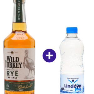 Combo Whisky Wild Turkey Rye 700ml + Agua Mineral Lindoya Sem Gas 500ml