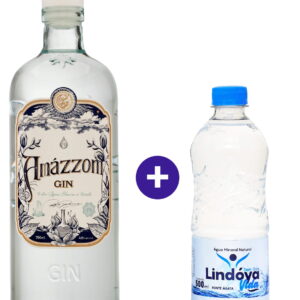 Combo Gin Amázzoni 750ml + Água Mineral Lindóya Sem Gás 500ml