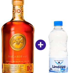 Combo Rum Bacardi Reserva 10 Anos 750ml + Água Mineral Lindóya Sem Gás 500ml