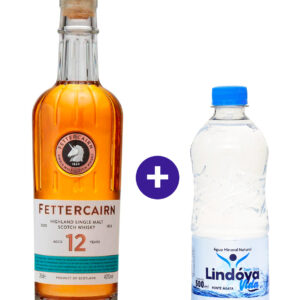Combo Whisky Fettercairn 12 anos Single Malt 700ml + Agua Mineral Lindoya Sem Gas 500ml