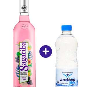 Combo Cachaça Sagatiba Jabuticaba & Jambu 700ml + Água Mineral Lindóya Sem Gás 500ml