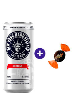 Combo Drink Pronto New York Hard Seltzer Morango Lata 269ml + Butter Toffees Intense Cacau 6g