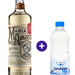 Combo Cachaça Maria Augusta Orobo Ouro 700ml + Água Mineral Lindóya Sem Gás 500ml