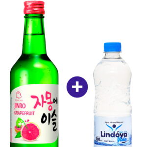 Combo Soju Jinro Grapefruit 360ml + Água Mineral Lindóya Sem Gás 500ml