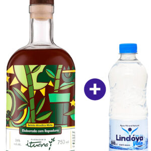 Combo Cachaça Ituana Rapadura 750ml + Água Mineral Lindóya Sem Gás 500ml