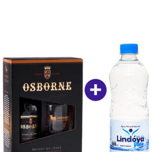Combo Kit Conhaque Brandy De Jerez Osborne 700ml + Água Mineral Lindóya Sem Gás 500ml
