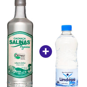 Combo Cachaca Salinas Organica 700ml + Água Mineral Lindóya Sem Gás 500ml