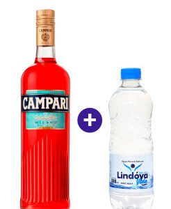 Combo Bitter Campari 748ml + Água Mineral Lindóya Sem Gás 500ml