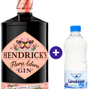 Combo Gin Hendrick's Flora Adora 750ml + Água Mineral Lindóya Sem Gás 500ml